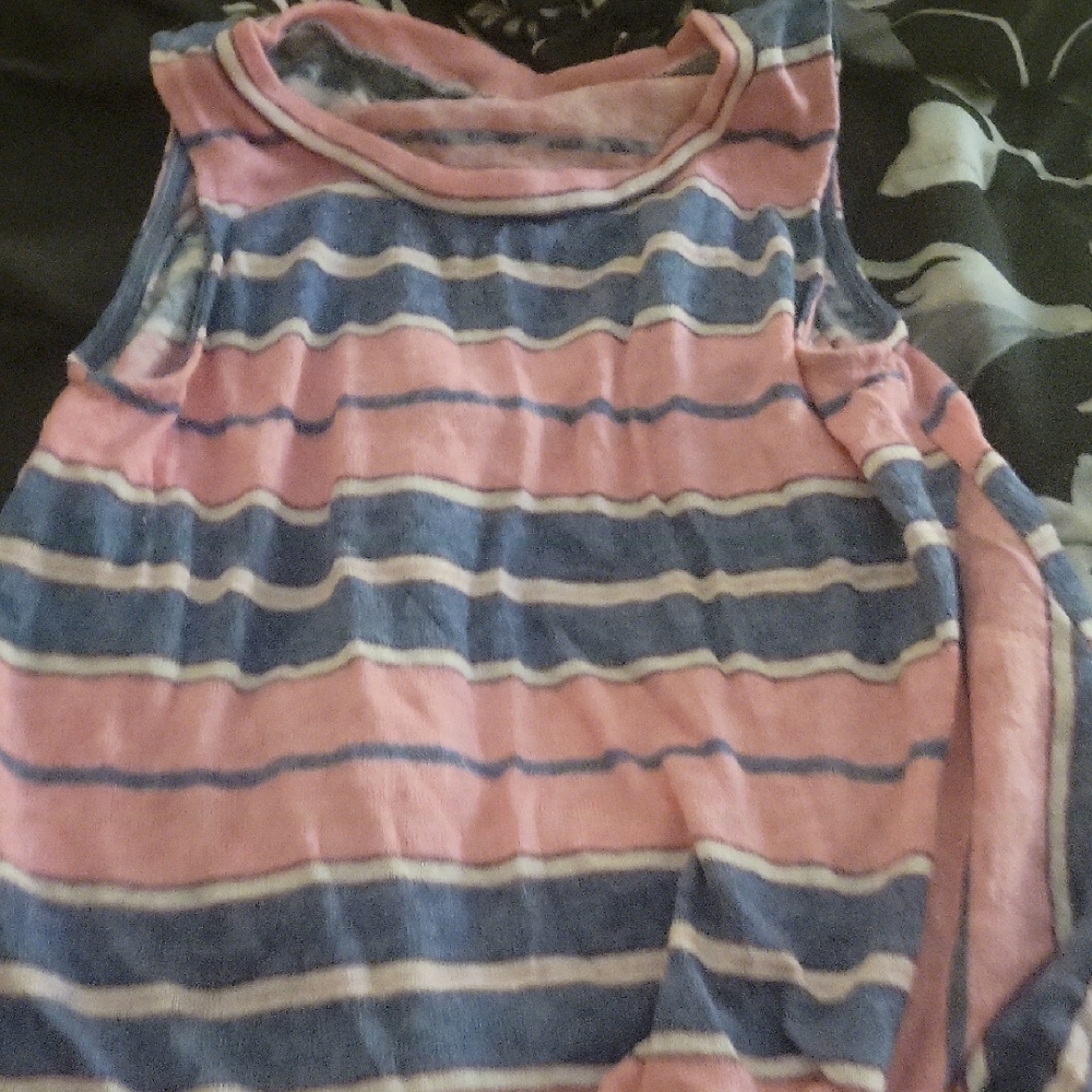 Emerald Pink and Blue Striped Tank Top